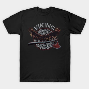 Viking Raven with Battle Axe T-Shirt